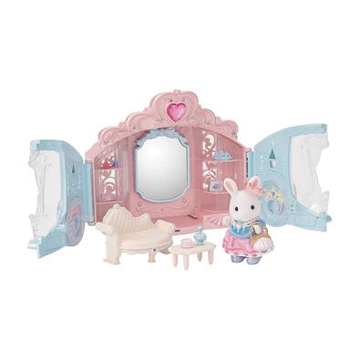 Sylvanian Families森林家族 時尚白兔馬車更衣室組