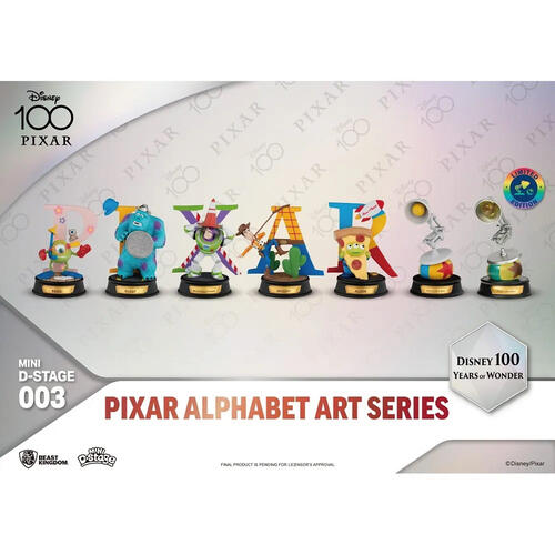 PIXAR MDS-003-迪士尼百年慶典-PIXAR藝術文字系列 盲盒-A款- 隨機發貨