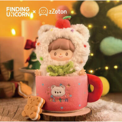 finding unicorn 冬日可可阿卓搪膠毛絨掛件吊卡-粉色