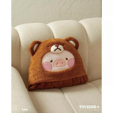 TOYZEROPLUS 罐頭豬LuLu 變裝系列 - 連帽空調毯 (豬熊)