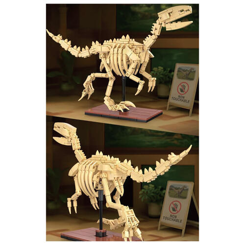 Cada咔搭 夜光骨架恐龍積木模型-迅猛龍