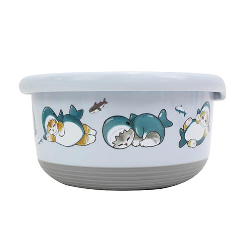Mofusand 貓福珊迪 不銹鋼圓形保鮮餐碗-鯊魚