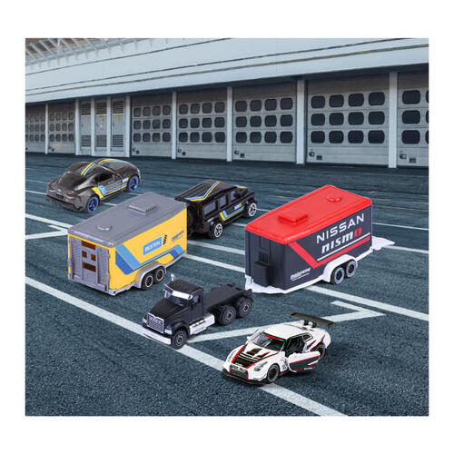 Majorette 美捷輪小汽車-新豪華賽車拖車- 隨機發貨