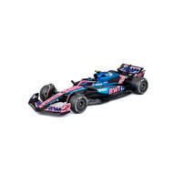 Bburago比美高1:43 F1系列-1:43 阿爾派 A525（無頭盔，紙盒版）（2025 摩納哥大獎賽）（#43 弗蘭科&middot;科拉平托）- 金屬藍/啞光黑/粉紅