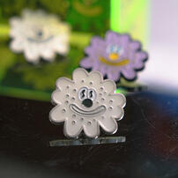 Kingjun 病毒花寶寶金屬勳章／異變銀（銀藍）