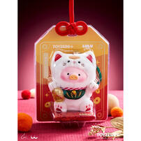 Lulu The Piggy	罐頭豬LuLu - 「一喵在手，財富我有」膠臉毛絨掛件