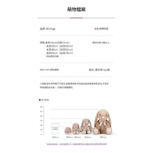 MC HUGS 蝴蝶結兔25CM