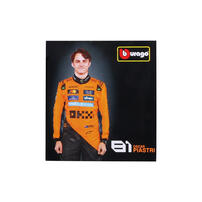 Bburago比美高1:43 F1系列-麥克拉倫 F1 車隊 MCL39 （無頭盔，紙盒版）（2025 澳大利亞大獎賽）(#81 奧斯卡&middot;皮亞斯特里) - 啞黑色/橙色 18-38248#81