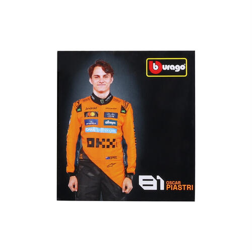 Bburago比美高1:43 F1系列-麥克拉倫 F1 車隊 MCL39 （無頭盔，紙盒版）（2025 澳大利亞大獎賽）(#81 奧斯卡&middot;皮亞斯特里) - 啞黑色/橙色 18-38248#81