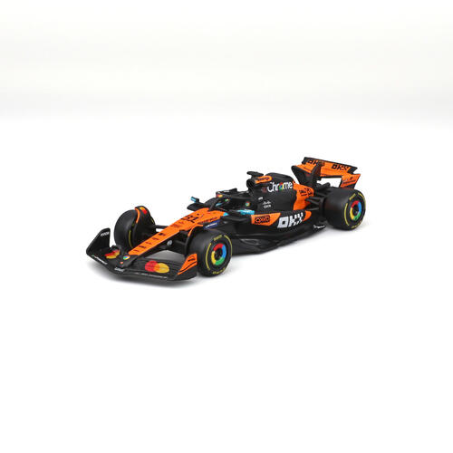 Bburago比美高1:43 F1系列-麥克拉倫 F1 車隊 MCL39 （無頭盔，紙盒版）（2025 澳大利亞大獎賽）(#81 奧斯卡&middot;皮亞斯特里) - 啞黑色/橙色 18-38248#81