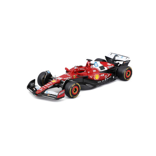 Bburago比美高1:43 F1系列-1:43 法拉利 SF-25（無頭盔，紙盒版）（#16 查爾斯&middot;勒克萊爾）（標準塗裝）－ 啞紅