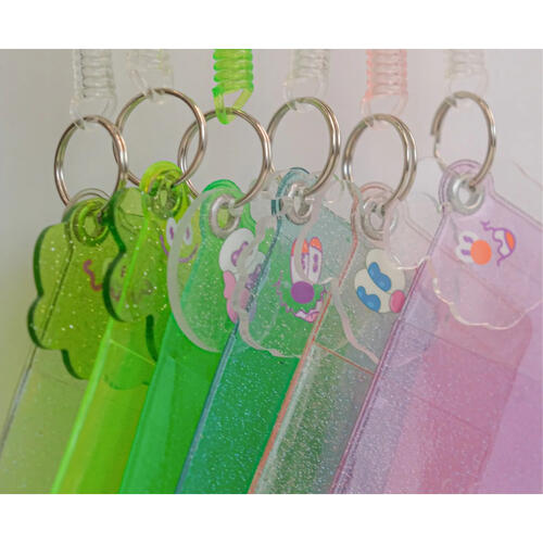 KINGJUN 經典彈簧卡套／閃粉粉＋粉繩＋經典蠢兔（透）