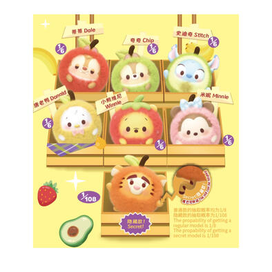 Miniso 迪士尼Ufufy水果系列搪膠毛絨盲盒- 隨機發貨