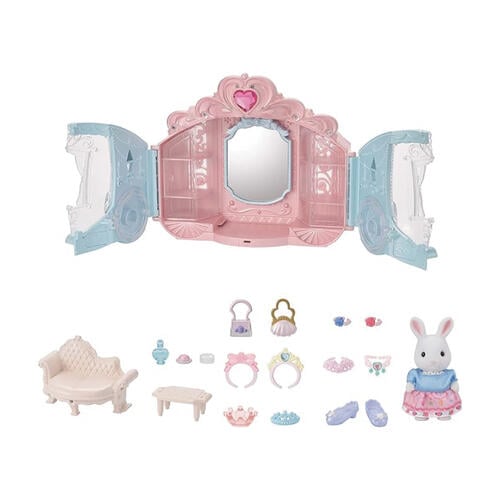 Sylvanian Families森林家族 時尚白兔馬車更衣室組