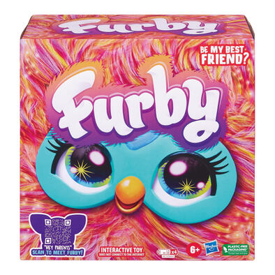 Furby 菲比小精靈 電子互動絨毛玩偶 (珊瑚橘色)