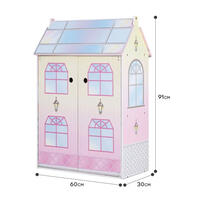 Teamson Fantasy Glass Wonderland Mansion Wooden Barbie Doll House (with 10 furniture accessories)