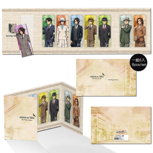 Attack on Titan 進擊的巨人 銀箔書籤收藏組(8入)-進擊的巨人A款(綜)