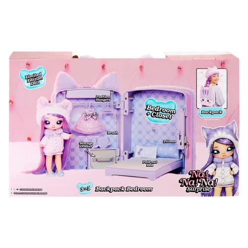 Na!Na!Na! Surprise 3-In-1 Backpack Bedroom Series 3 Playset - Lavender Kitty