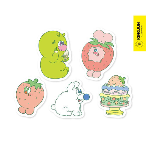 Kingjun 防水貼紙組／草莓大餐