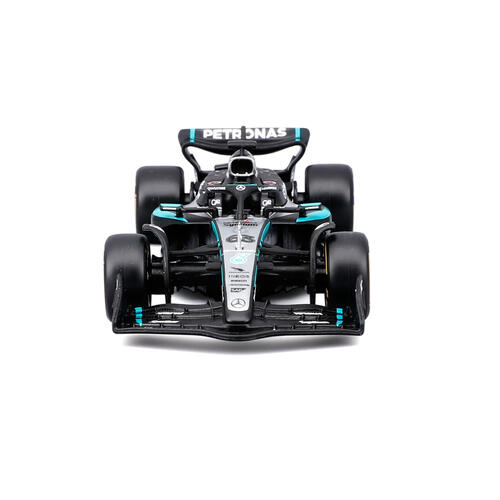 Bburago比美高 1:43 F1系列-1:43 賓士車隊-AMG F1 W16 E （無頭盔，紙盒版）（2025 澳洲大獎賽）（#63 喬治&middot;拉塞爾）- 霧黑/銀