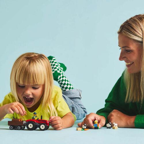 LEGO樂高城市系列 紅色農場拖拉機連車廂和綿羊 60461