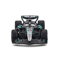 Bburago比美高1:64 F1掛卡系列-梅賽德斯-AMG F1 W16 E Performance（2025澳大利亞大獎賽）（#63喬治&middot;拉塞爾）（無頭盔）-銀色/啞光黑 18-58002#63