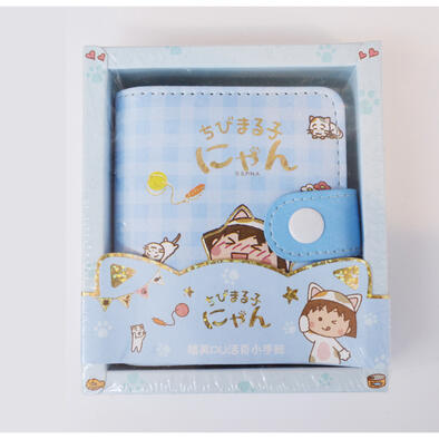 Chibi Maruko 櫻桃小丸子 貓咪PU手帳本-藍