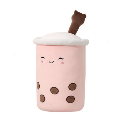 MINISO 飲品系列抱枕-小熊吸管奶茶(粉色)