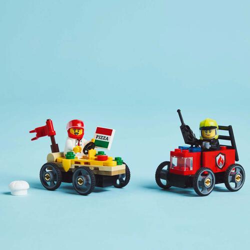 LEGO樂高城市系列 披薩車對消防車賽車套裝 60458