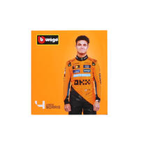 Bburago比美高1:43 F1系列-麥克拉倫 F1 車隊 MCL39 （無頭盔，紙盒版）（2025 澳大利亞大獎賽） （#4 蘭多&middot;諾里斯） - 啞黑色/橙色 18-38248#4