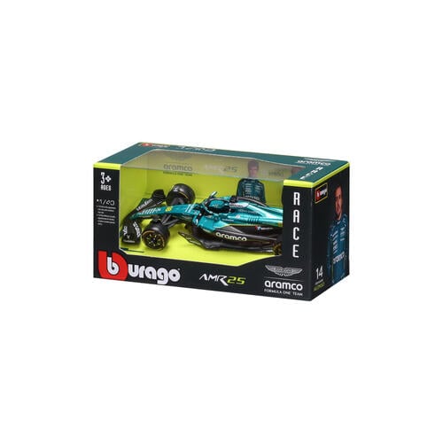 Bburago比美高1:43 F1系列-阿斯頓馬丁 AMR25 （無頭盔，紙盒版）（2025 澳洲大獎賽）（#18 蘭斯&middot;斯特羅爾） - 金屬綠 18-38250#18