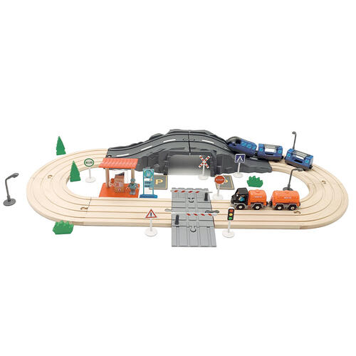 Speed City Railway極速城市 木製電動火車-加油站