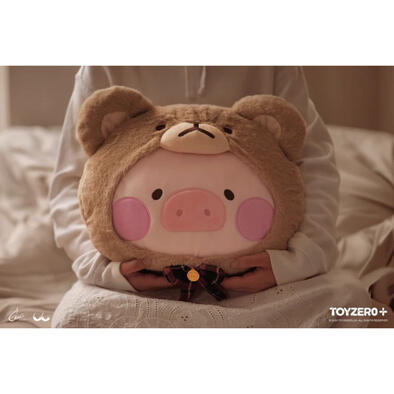 TOYZEROPLUS 罐頭豬LuLu - Teddy LuLu 暖手抱枕 + 小被被