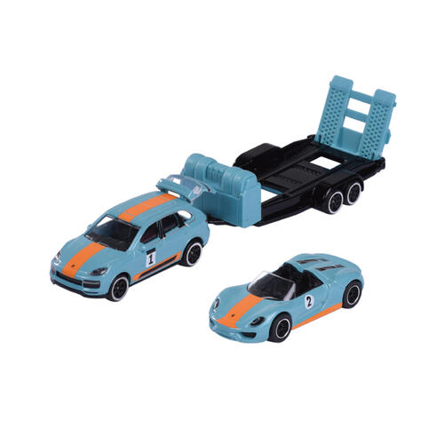 Majorette Porsche Racetrailer Assortment 3- Assorted
