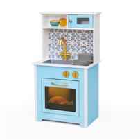 Teamson Little Chef DeMille Classic Toy Kitchen (With Soup Pot) - Sky Blue