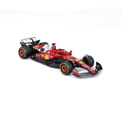 Bburago比美高1:43 F1系列-1:43 法拉利 SF-25（無頭盔，紙盒版）（#16 查爾斯&middot;勒克萊爾）（標準塗裝）－ 啞紅