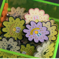 Kingjun 病毒花寶寶金屬勳章／異變銀（銀藍）