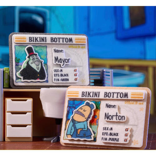 Kayou卡游 海綿寶寶-比奇堡路人魚身分卡系列-不織布徽章- 隨機發貨