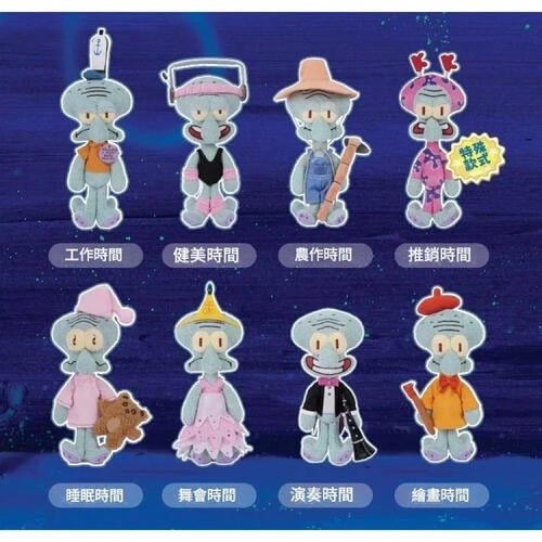 Spongebob 海綿寶寶	比奇堡&middot;章魚哥的一天系列毛絨盲盒（1/8）- 隨機發貨
