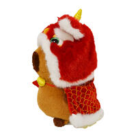 TUNTUNZAI卡皮巴拉	豚豚崽豚個好運-醒獅帽公仔22cm