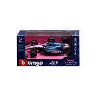 Bburago比美高1:43 F1系列-1:43 阿爾派 A525（無頭盔，紙盒版）（2025 摩納哥大獎賽）（#10 皮埃爾&middot;加斯利）- 金屬藍/啞光黑/粉紅
