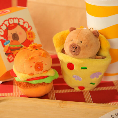 TUNTUNZAI卡皮巴拉	豚豚崽烘焙坊-披薩抽拉掛件