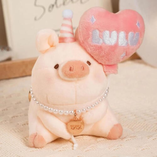 LuLu the Piggy罐頭豬經典系列 - 毛絨掛件 (粉紅汽球款)