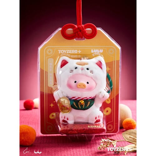 Lulu The Piggy	罐頭豬LuLu - 「一喵在手，財富我有」膠臉毛絨掛件