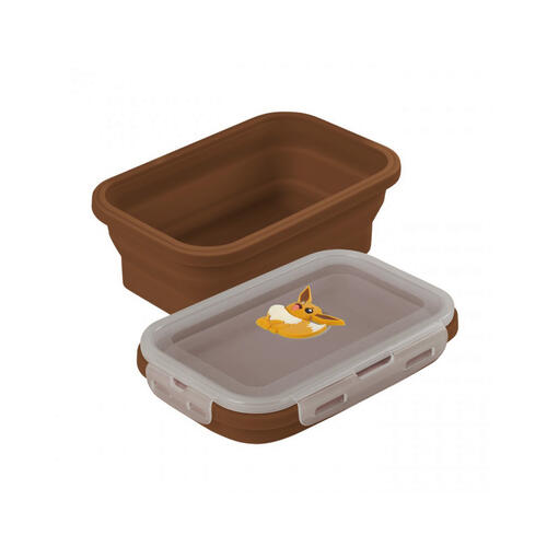 Pokemon寶可夢 矽膠摺疊保鮮盒-伊布-1200ml
