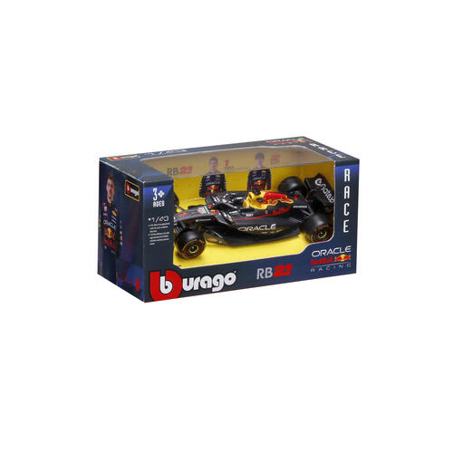 Bburago比美高1:43 F1系列-1:43紅牛車隊RB21（無頭盔，紙盒版）（2025巴林大獎賽）（#1馬克斯&middot;維斯塔潘）（#22 角田裕毅）-啞藍