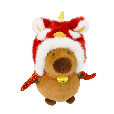 TUNTUNZAI卡皮巴拉	豚豚崽豚個好運-醒獅帽公仔22cm