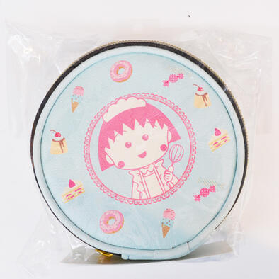 Chibi Maruko 櫻桃小丸子	圓型化妝包(粉藍小丸子)
