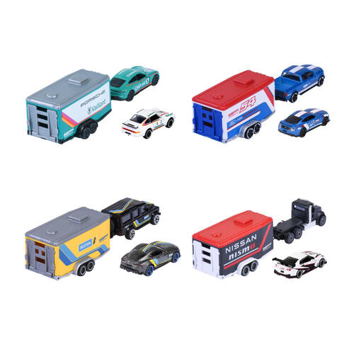 Majorette 美捷輪小汽車-新豪華賽車拖車- 隨機發貨