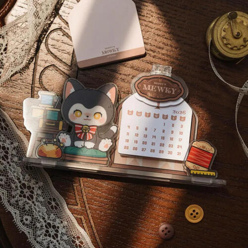 TOYZERO+ 	Moffy's - Mewky 座檯月曆&便利貼（黑貓坐姿）